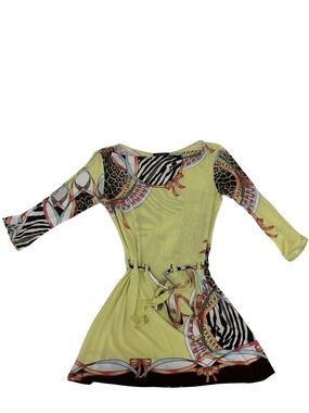 Roberto Cavalli SS2004 Animal Print Mini Dress – Rare Yellow Colorway – Size M